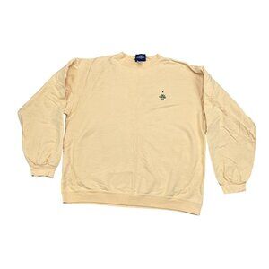 VTG Starbus 100% Cotton Butter Yellow Crewneck Golf Sweatshirt Sz Large